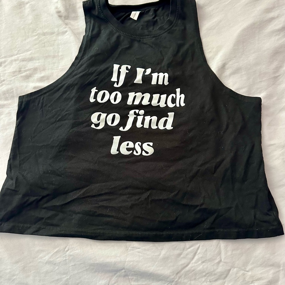 Black Graphic Crop Top